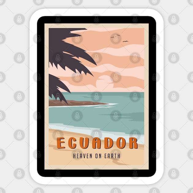 Ecuador travel destination poster Sticker by NeedsFulfilled